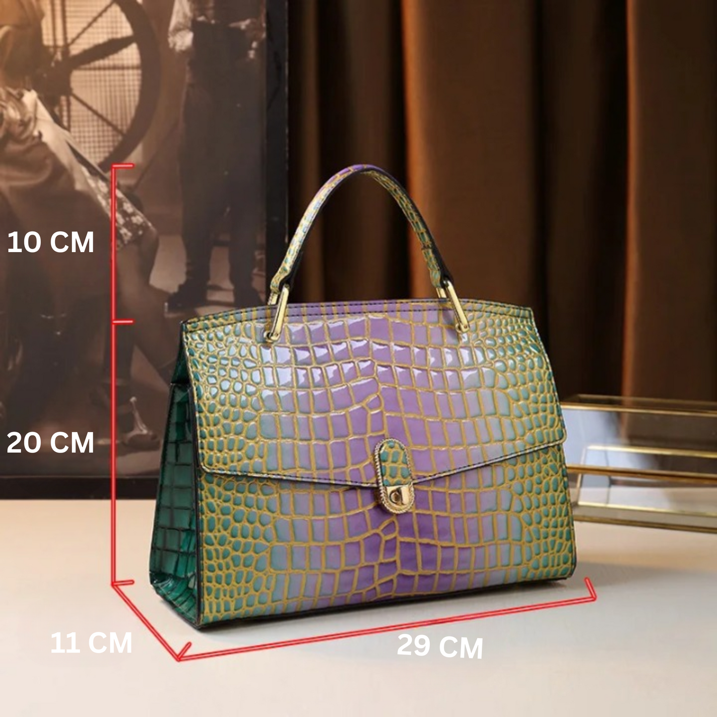 2025 New Genuine Leather Women’s Handbags – Luxury Crocodile Pattern Tote Bag & Portable Shoulder Messenger Bag