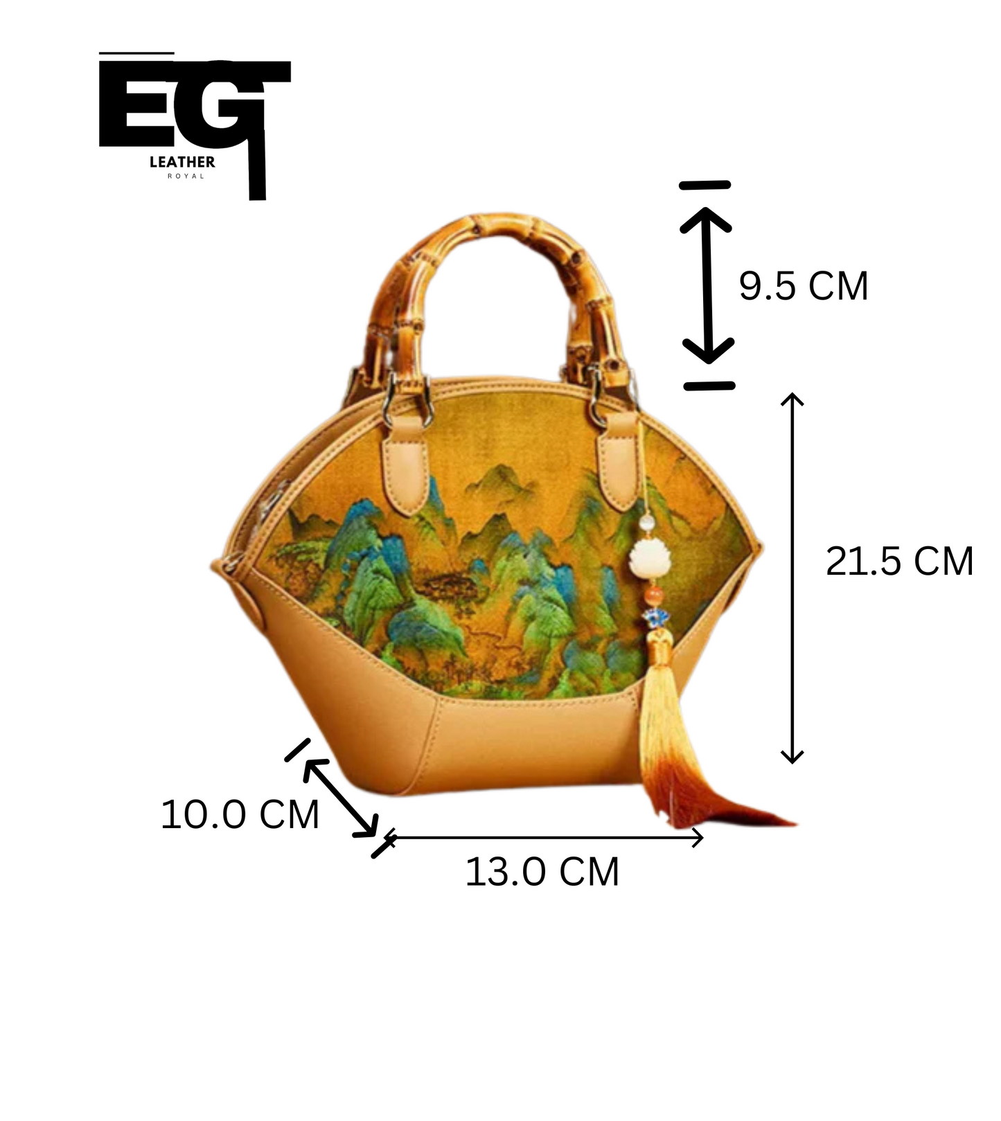 Luxury Hanfu Handbag: Women's Genuine Leather Shoulder Bag with Mulberry Silk - Cheongsam Style