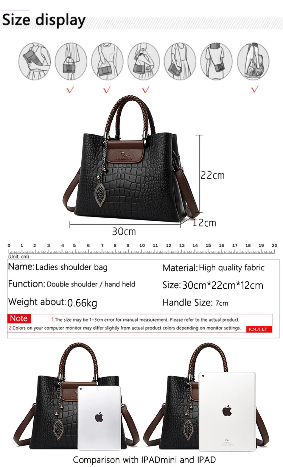 2025 Luxury 3-Layer Leather Handbag: High-Quality Women's Tote & Crossbody Bag