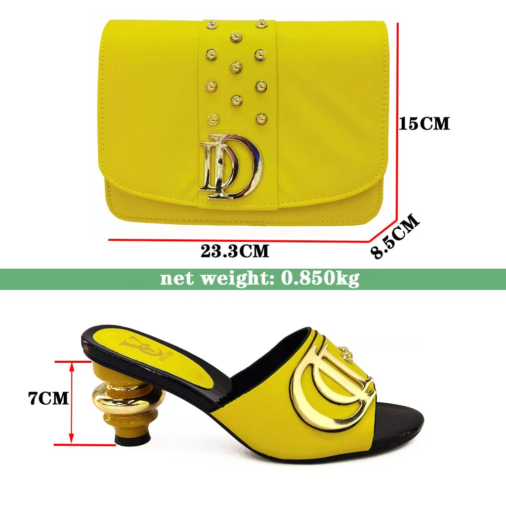 New Special Style Italian Design Shoes and Bags Set - Elegant Wedding Pumps with Matching Bag