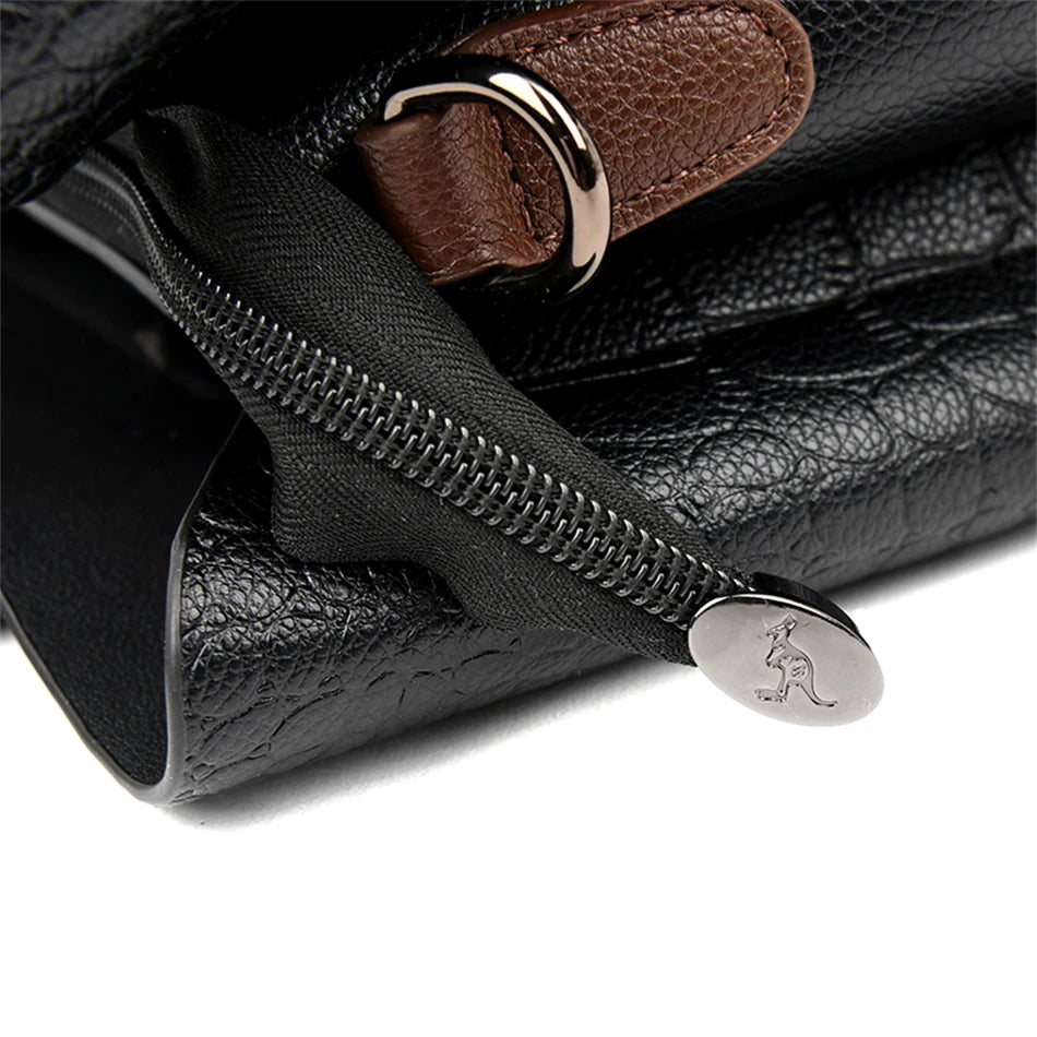 3-Layer Alligator Leather Crossbody Bag: Luxury Designer Handbag for Women