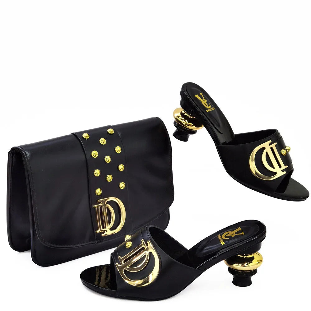 New Special Style Italian Design Shoes and Bags Set - Elegant Wedding Pumps with Matching Bag