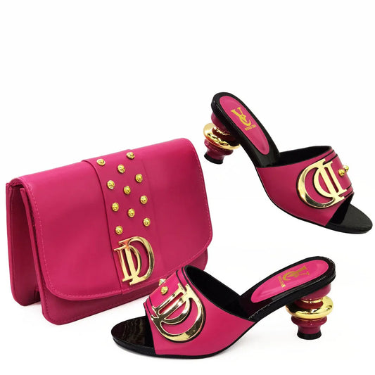 New Special Style Italian Design Shoes and Bags Set - Elegant Wedding Pumps with Matching Bag