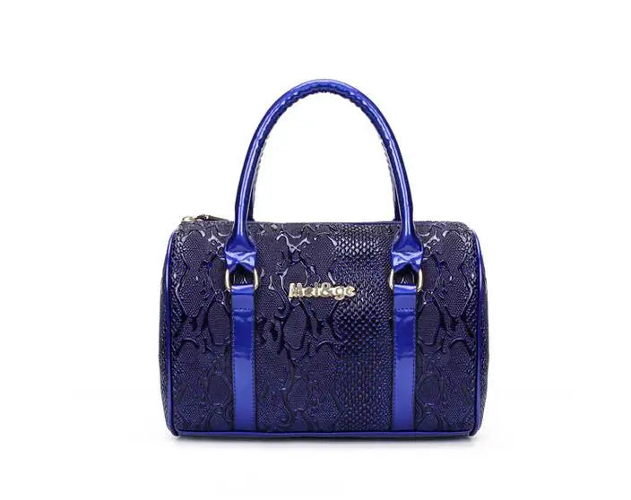 5-Piece Luxury Brands Women's Bag Set: Tote, Shoulder/Messenger, & Clutch in High-Quality Serpentine Design