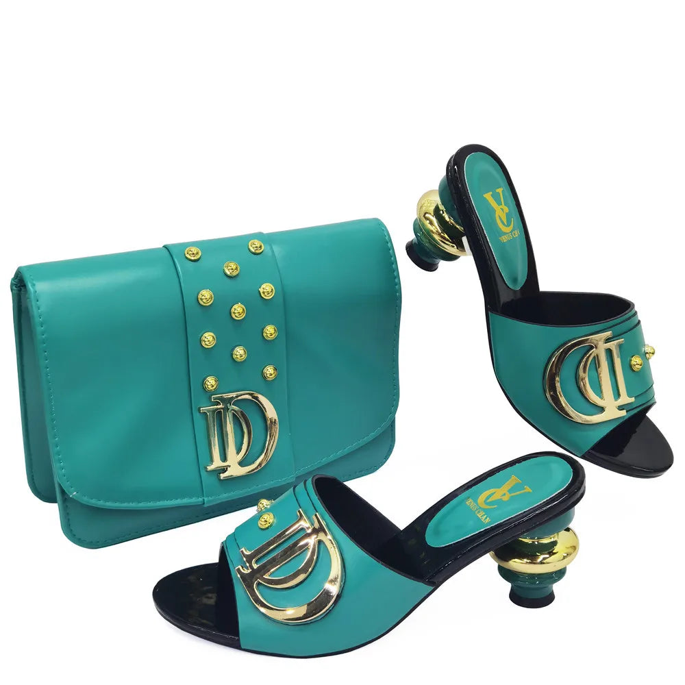 New Special Style Italian Design Shoes and Bags Set - Elegant Wedding Pumps with Matching Bag