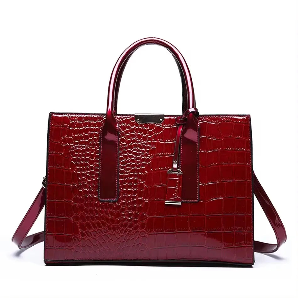 3-Layer Alligator Leather Crossbody Bag: Luxury Designer Handbag for Women