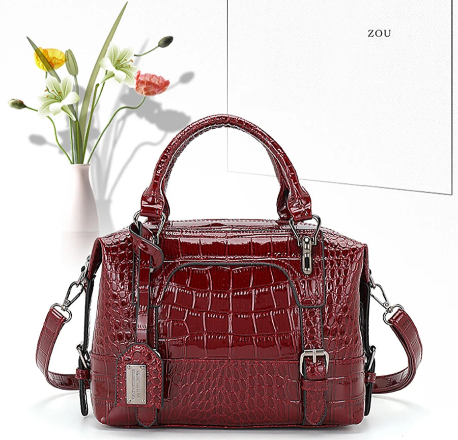 2025 New Mom Shoulder Designer Bag: Luxury Crocodile Pattern Retro Handbag