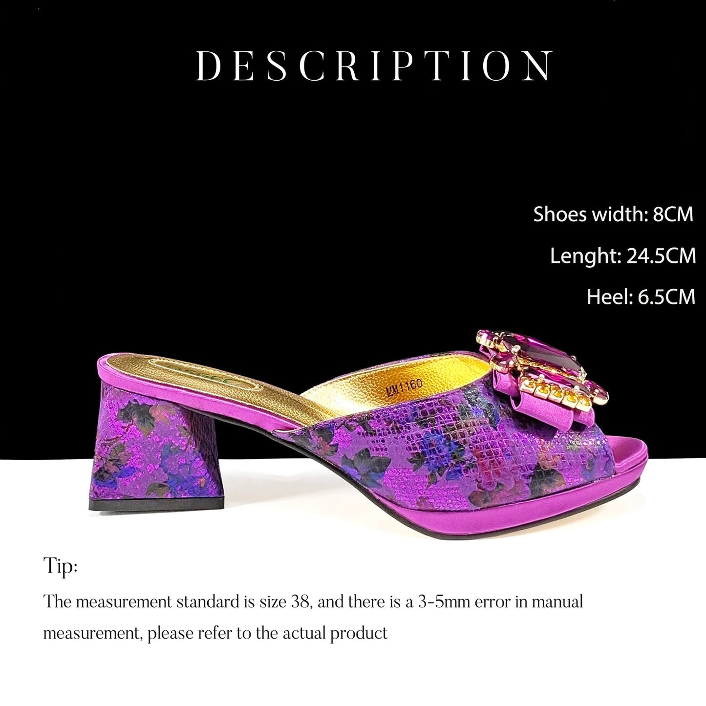 Elegant Women's Peep Toe Heels & Rhinestone Purple Sandals - Italian Shoes and Bags Matching Set 2025