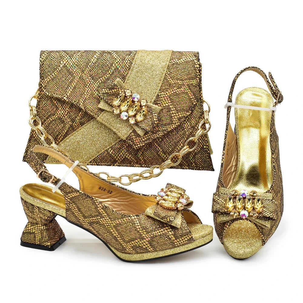 New Fashion Italian Shoes with Matching Bags for Women - Latest Luxury Designer Pumps & Bag Set