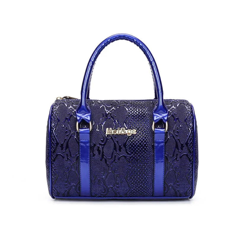 5-Piece Luxury Brands Women's Bag Set: Tote, Shoulder/Messenger, & Clutch in High-Quality Serpentine Design