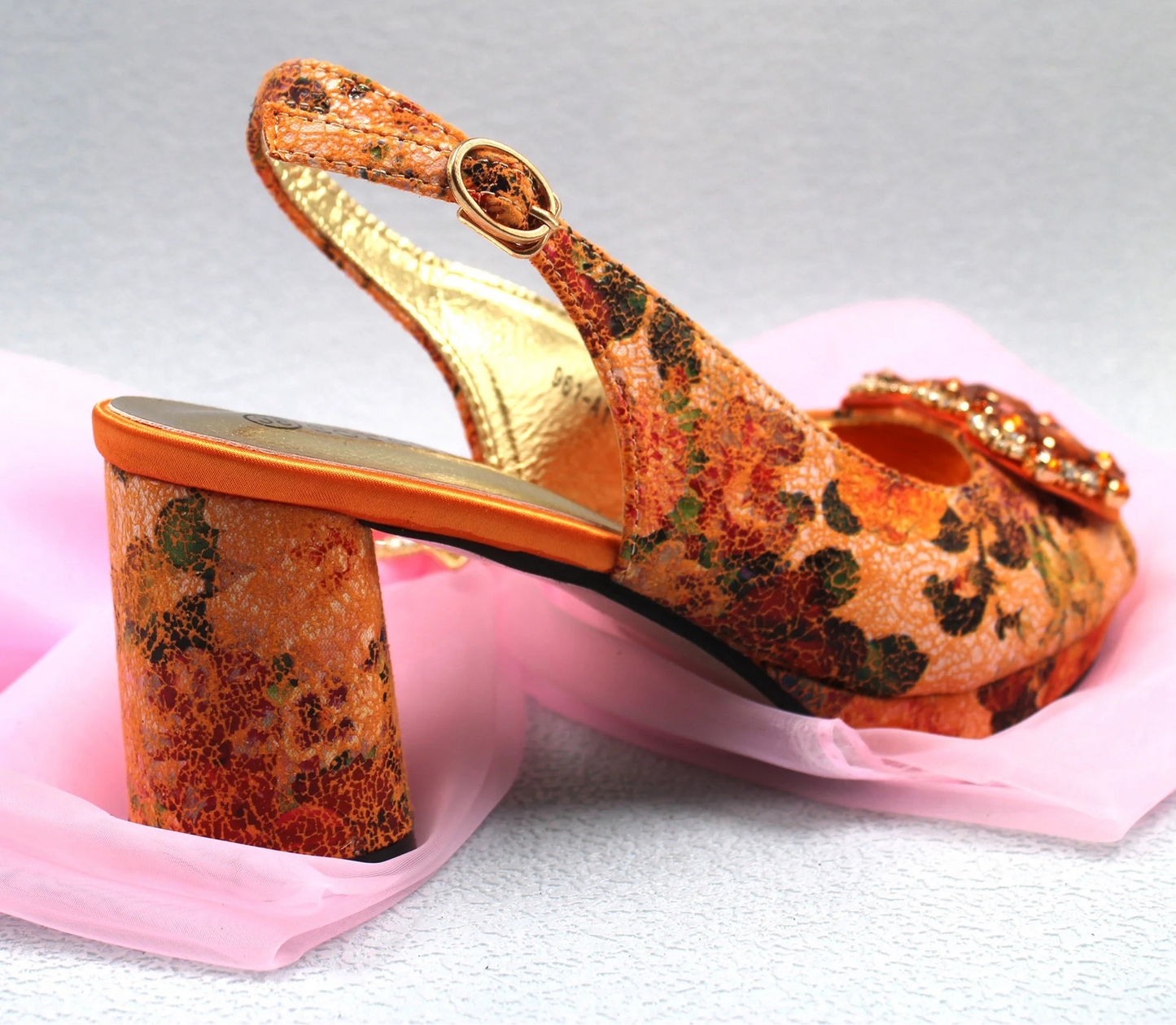 2025 Elegant Yellow Comfort Heels & Bag Set for Women - High-Quality Italian Design with Sparkling Crystals