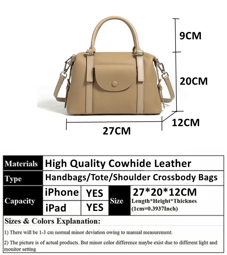 100% Genuine Leather Pillow Tote Handbags for Women: 2025 Luxury Designer Satchel & Crossbody Bag