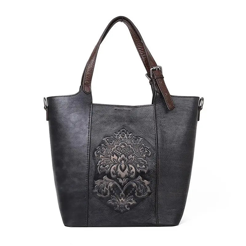 2025 New Women's Vintage Barrel-Shaped Leather Handbag: Luxury Cowhide