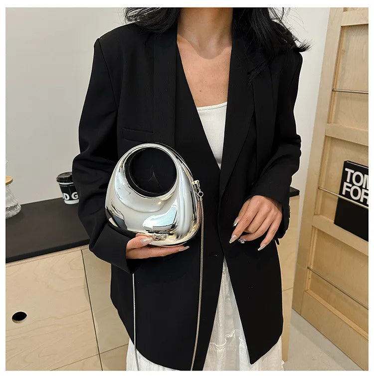 2025 Luxury Designer Evening Clutch Clear Acrylic Women Handbags Fashion Shoulder Bag Half Moon Wedding Purses Party Tote Ladies