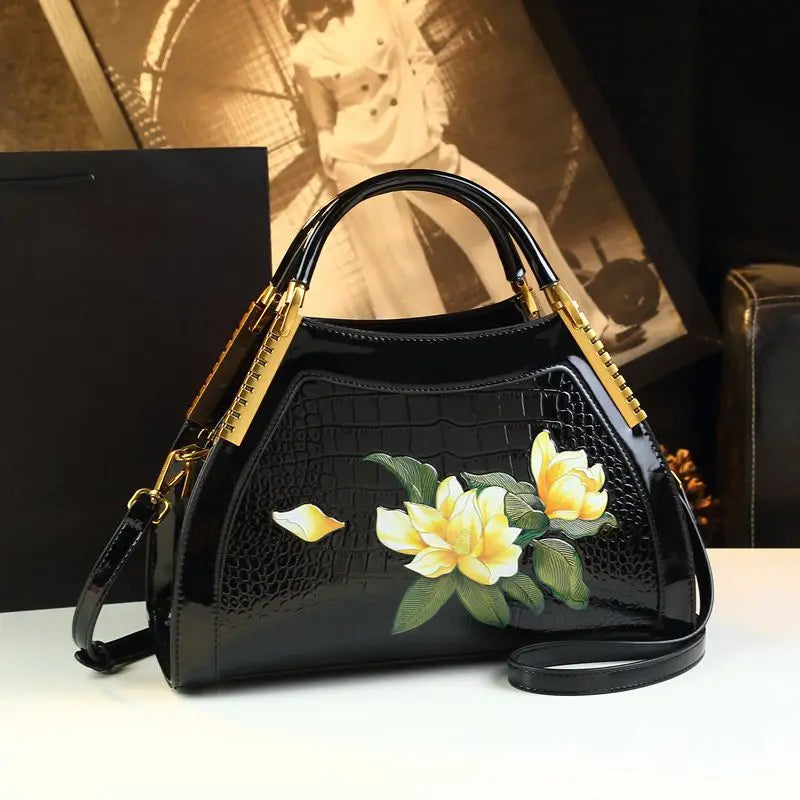 New Fashion Women's Leather Handbag: Crossbody & Shoulder Bag with Hand Embroidery