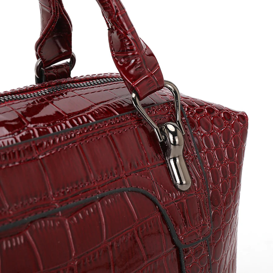 2025 New Mom Shoulder Designer Bag: Luxury Crocodile Pattern Retro Handbag