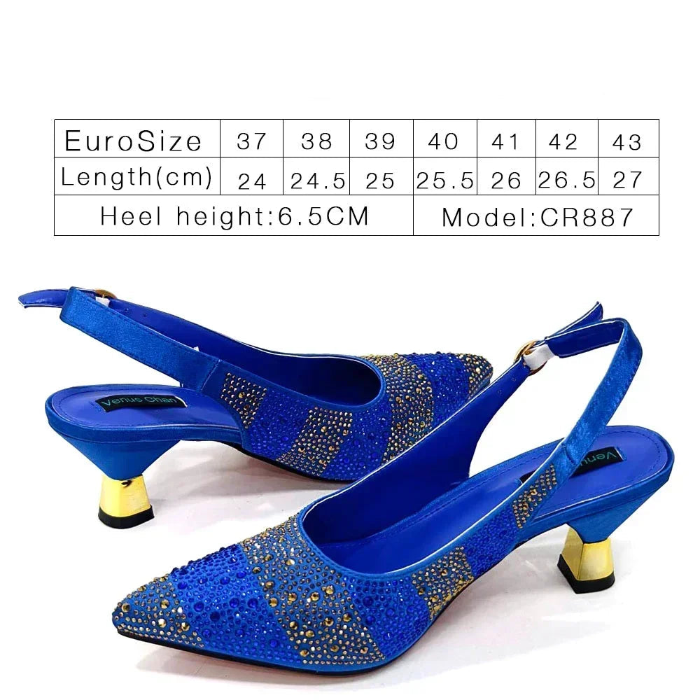 2025 Hot Selling Pointed-Toe Luxury High Heels Sandal & Bag Set in Gold - Perfect for Women's Wedding Party