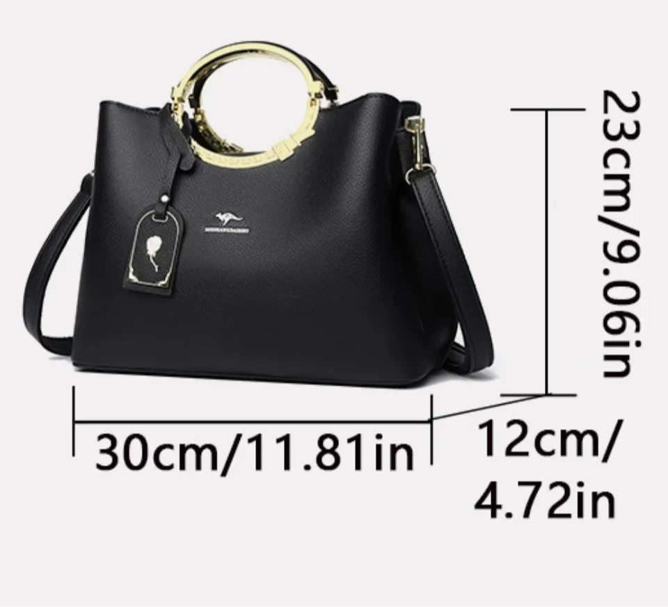 3-Layer Large Capacity Tote Bag: Luxury Designer Handbag in High-Quality Soft Leather