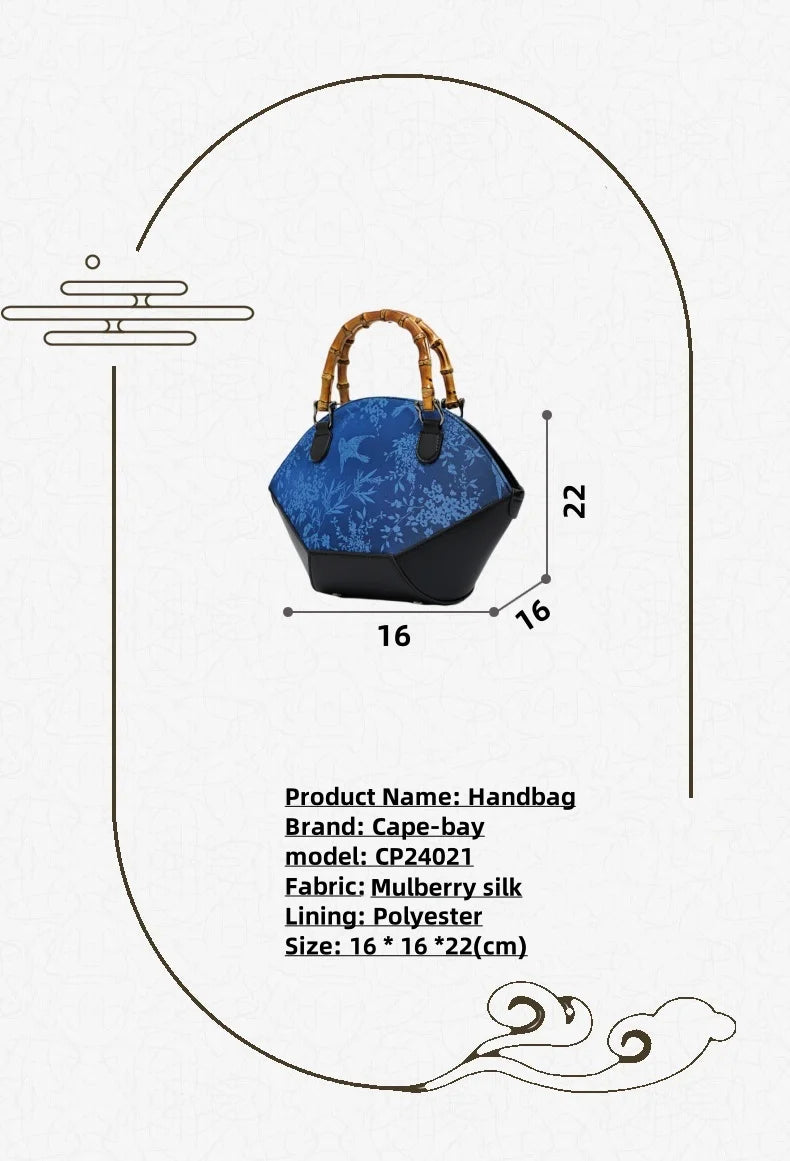 Women's Retro Small Handbag: Mulberry Silk & PU Fashion Trend