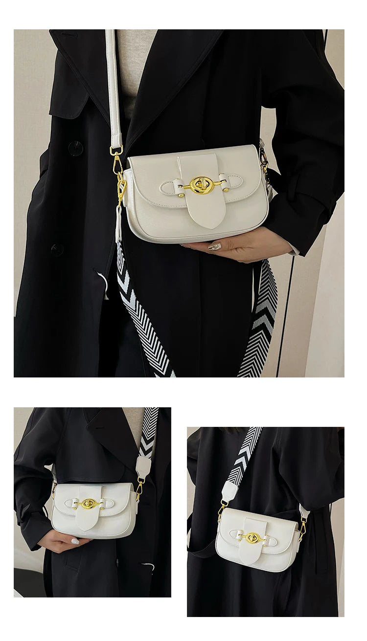 2025 Women's Retro Underarm Bag - High-End Light Luxury Print Contrast Color Minimalist One Shoulder Crossbody Bag