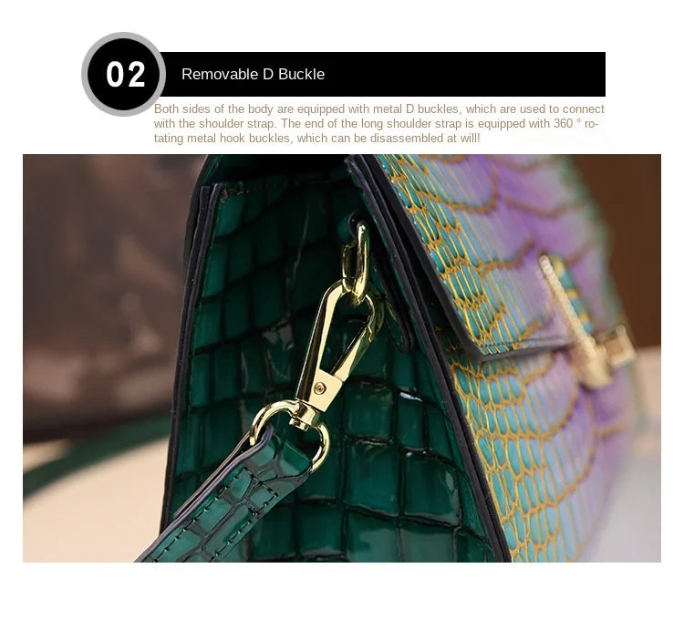 2025 New Genuine Leather Women’s Handbags – Luxury Crocodile Pattern Tote Bag & Portable Shoulder Messenger Bag