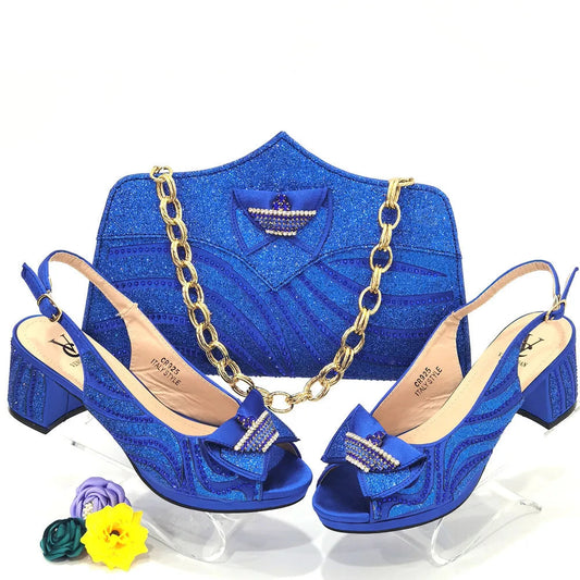 2025 High-Heeled Sandals & Bag Set - Fashion Rhinestone Sexy Pumps for Women’s Party and Wedding