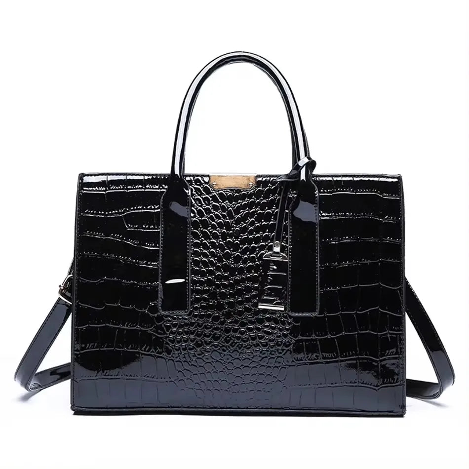 3-Layer Alligator Leather Crossbody Bag: Luxury Designer Handbag for Women