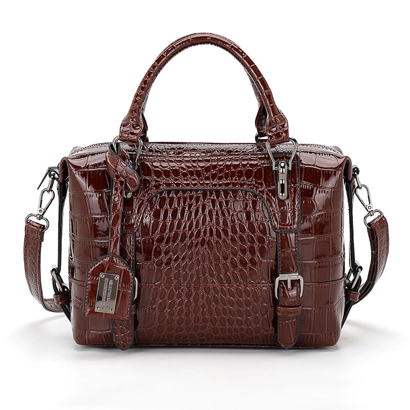 2025 New Mom Shoulder Designer Bag: Luxury Crocodile Pattern Retro Handbag