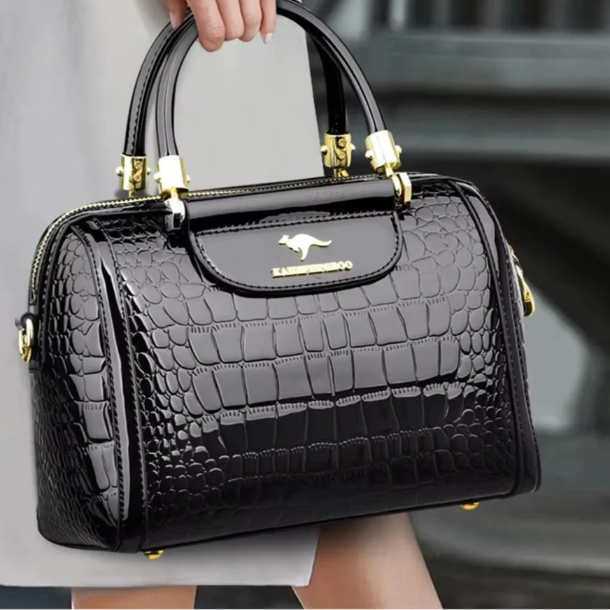 3-Layer Alligator Leather Crossbody Bag: Luxury Designer Handbag for Women