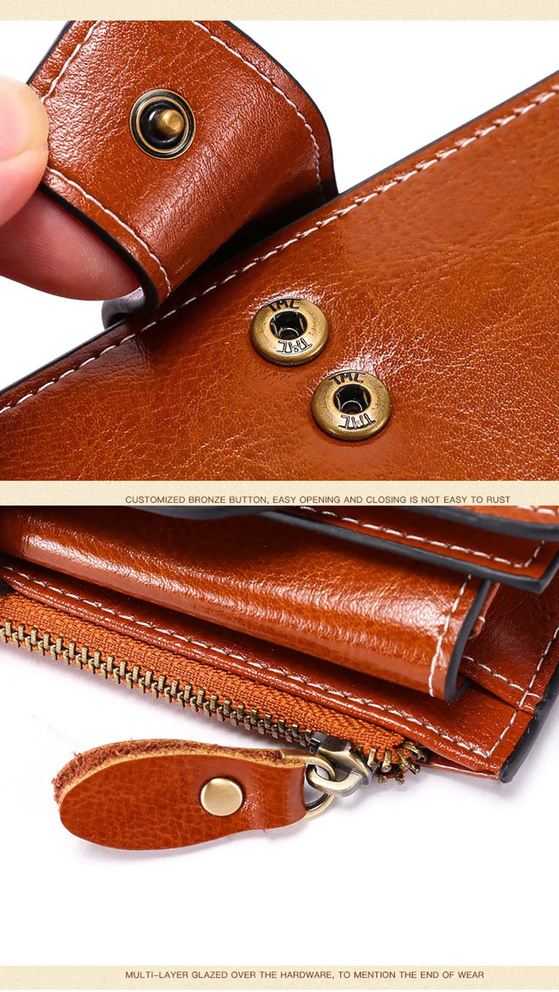 2025 New RFID Long Women's Wallet: Genuine Leather Clutch with Zipper Coin Pocket