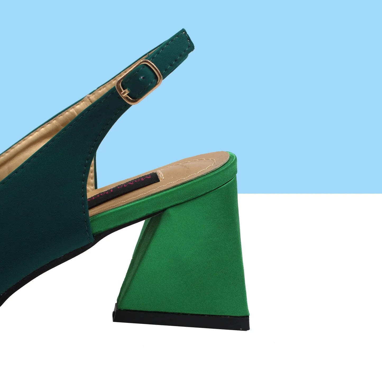 New Design Italian Women’s Shoes and Bag Set in Green - High-Quality Comfortable Heels with Appliqués for Weddings