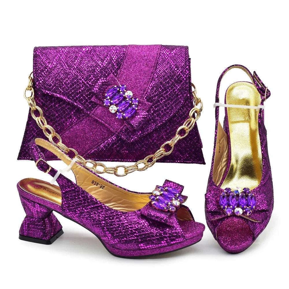 New Fashion Italian Shoes with Matching Bags for Women - Latest Luxury Designer Pumps & Bag Set