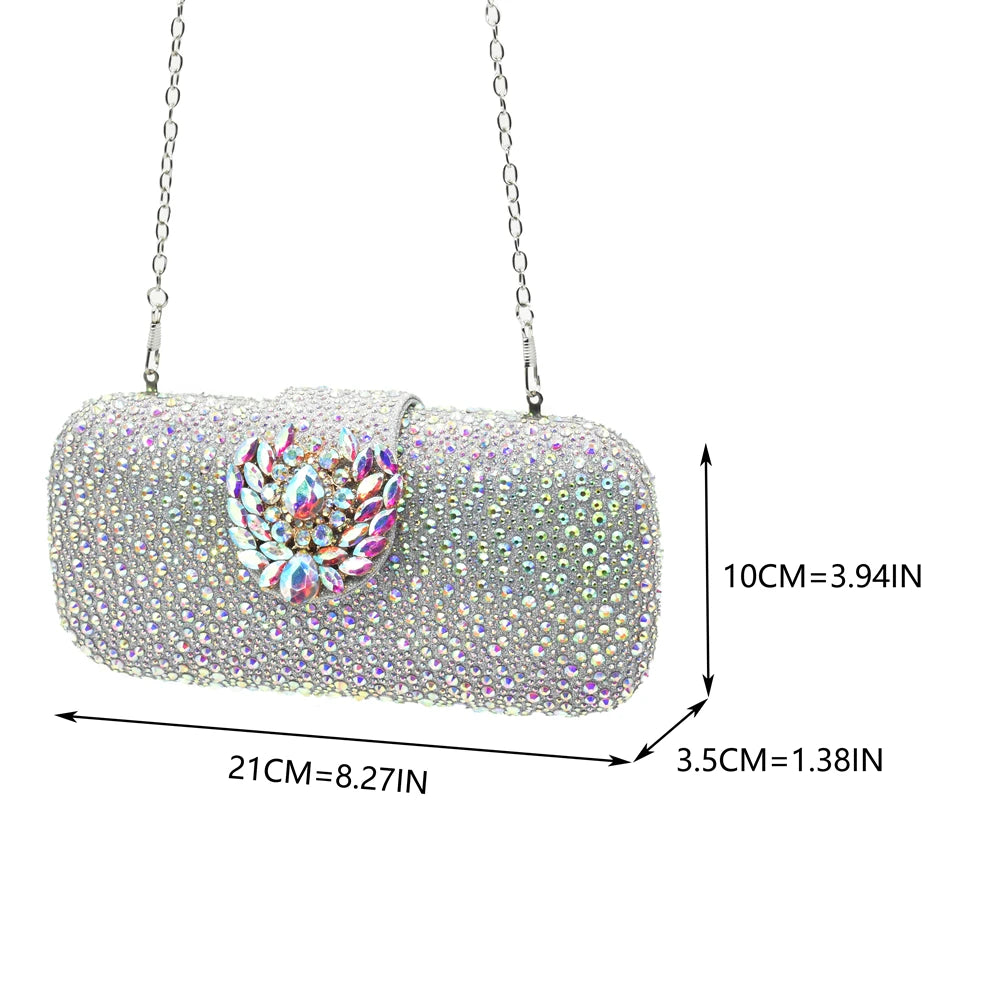 New Italian Shoe and Bag Set 2025 - High-Quality Luxury Full Diamond Design with Rhinestone Decoration