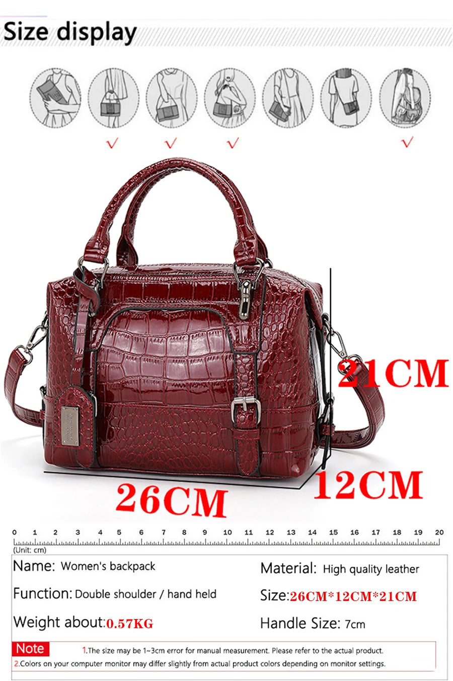 2025 New Mom Shoulder Designer Bag: Luxury Crocodile Pattern Retro Handbag