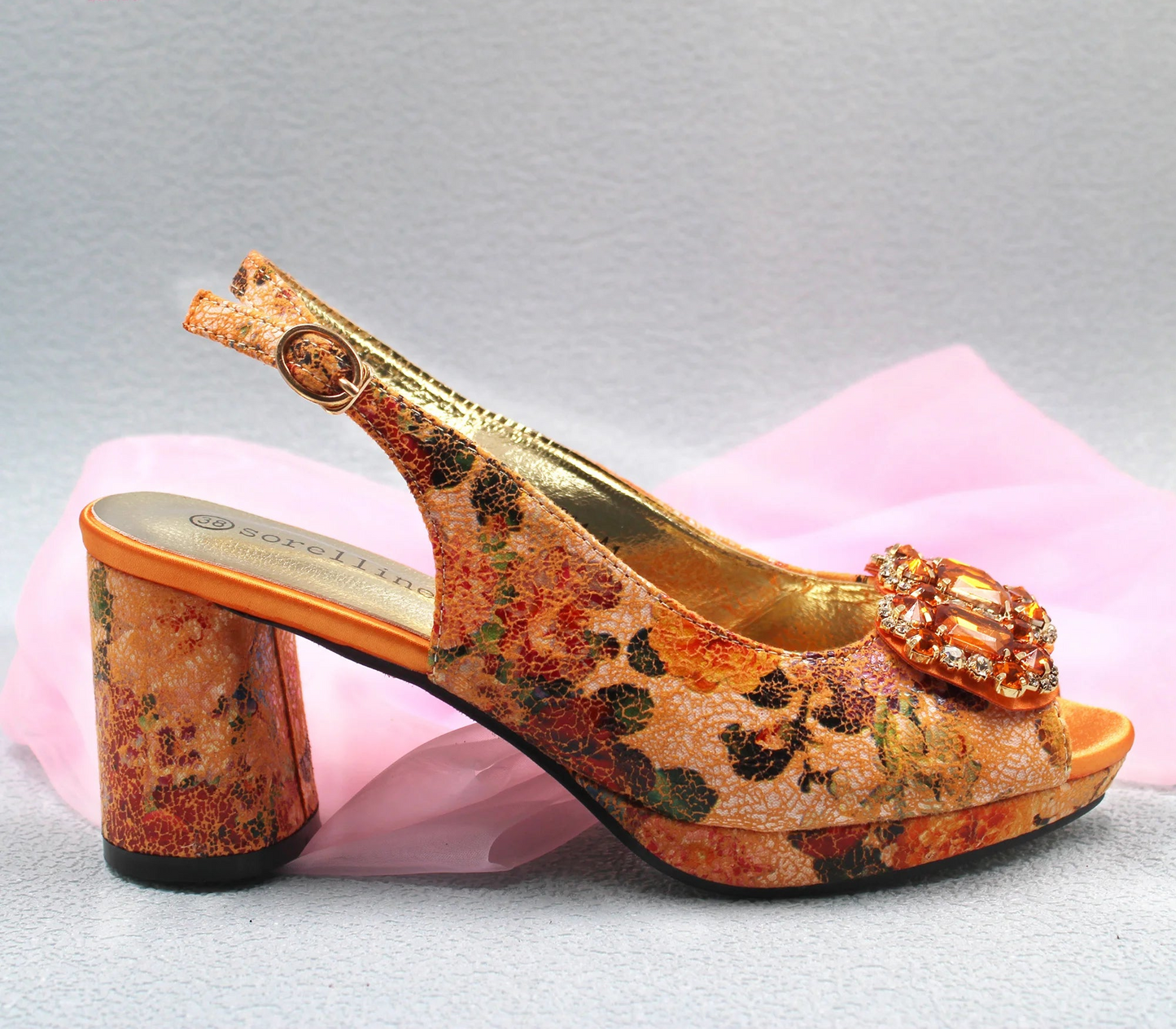 2025 Elegant Yellow Comfort Heels & Bag Set for Women - High-Quality Italian Design with Sparkling Crystals