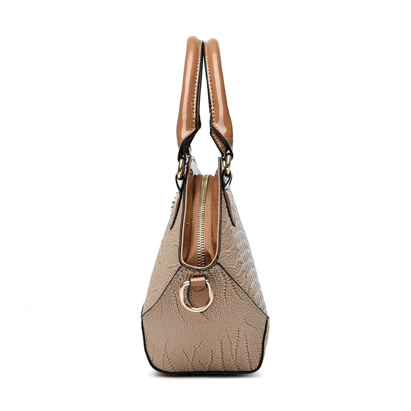 Women's Leather Crocodile Pattern Crossbody Bag: Classic Khaki, Coffee, and Black Handbag