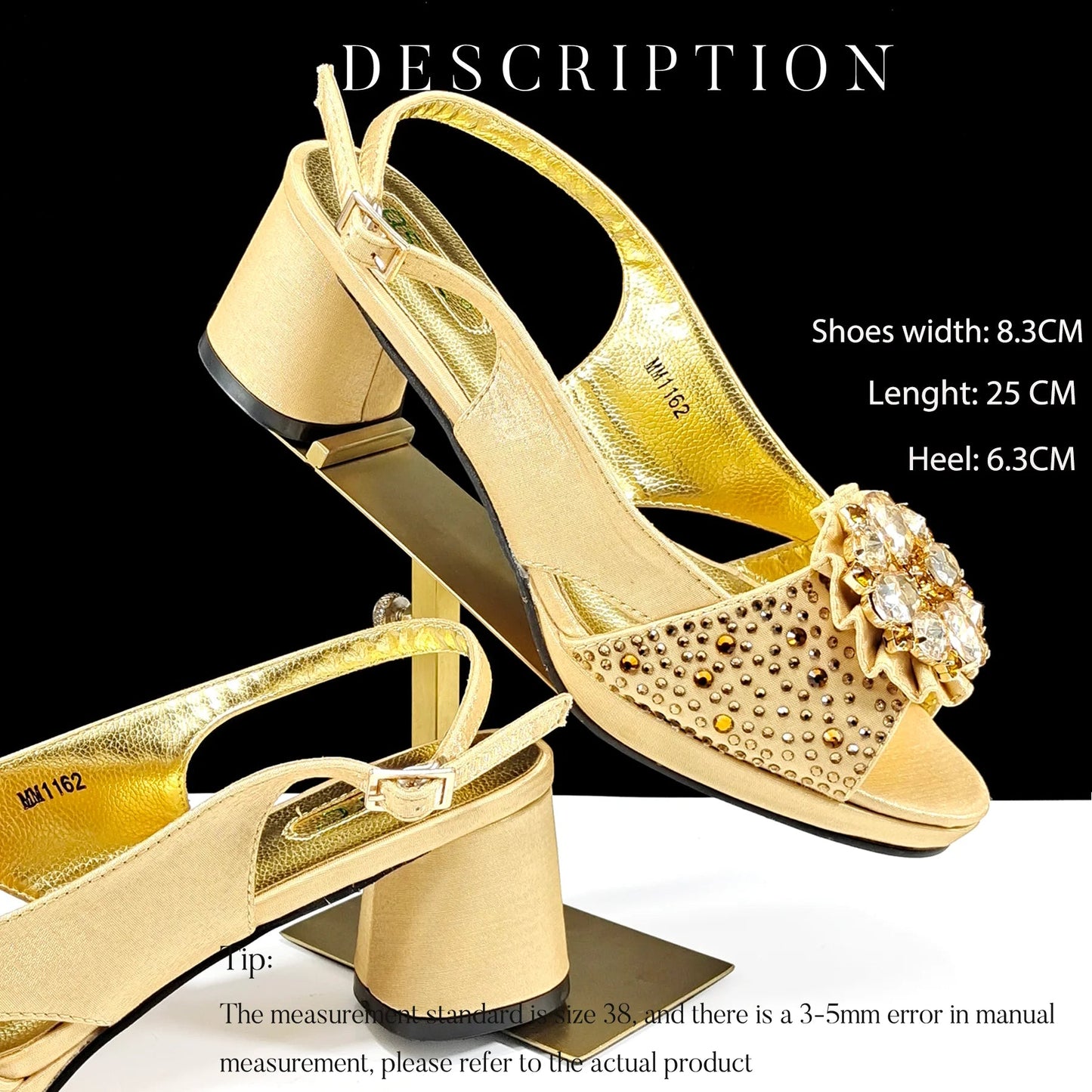 2025 Newest Style Gold Elegant Women's High Heels & Bag Set - Popular Designer Ladies' Footwear Ensemble