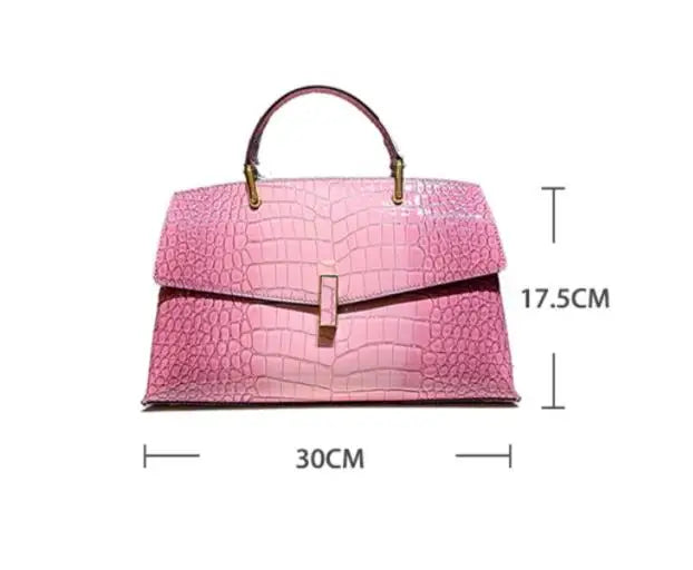 Crocodile Pattern Leather Women's Handbag: Luxury Fashion Shell Shoulder & Crossbody Bag