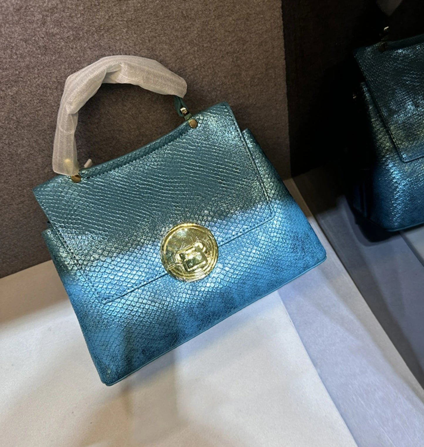 Luxury Designer 2025: High-Quality Laser Leather Handbags for Women – Snake Print Shoulder and Crossbody Bag