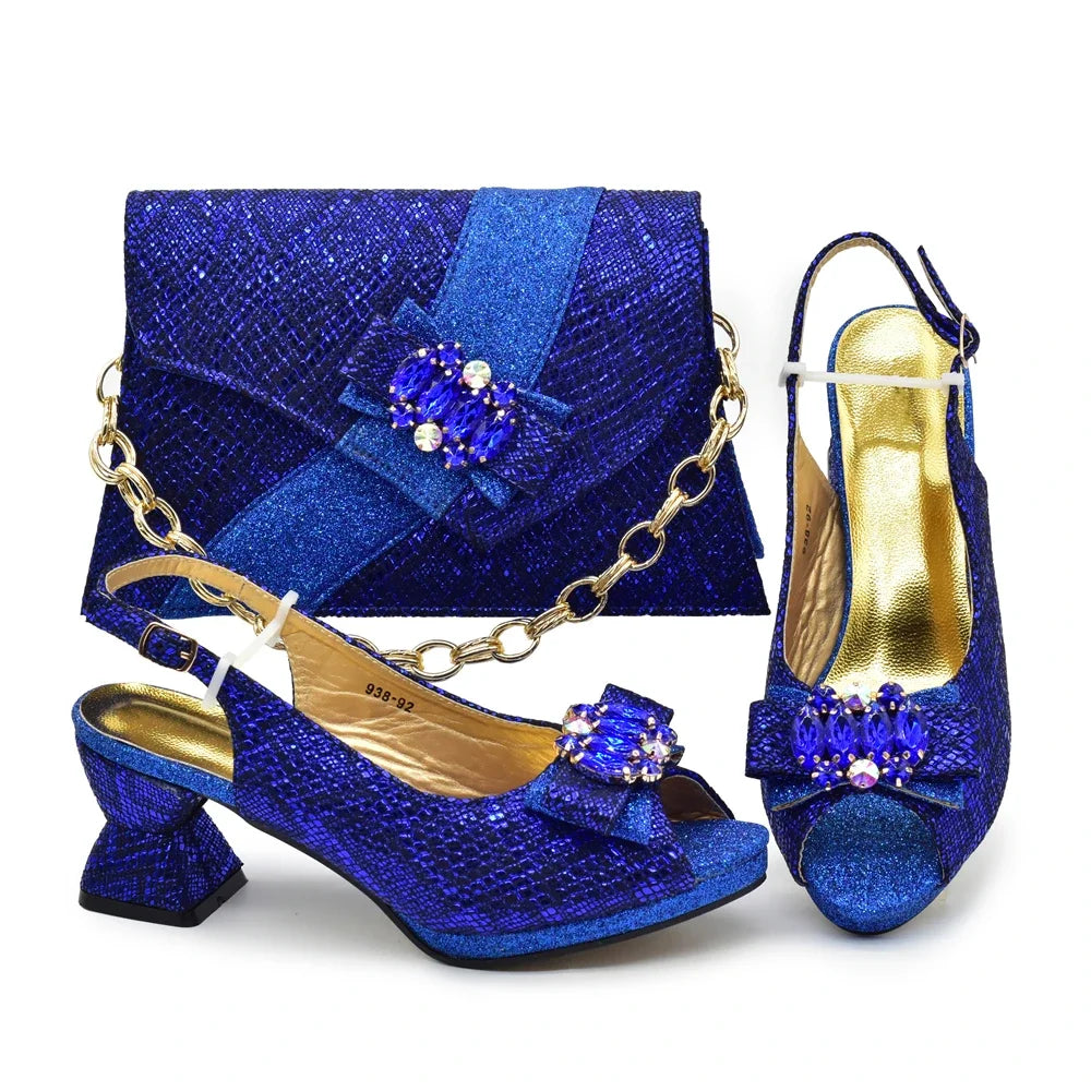 New Fashion Italian Shoes with Matching Bags for Women - Latest Luxury Designer Pumps & Bag Set