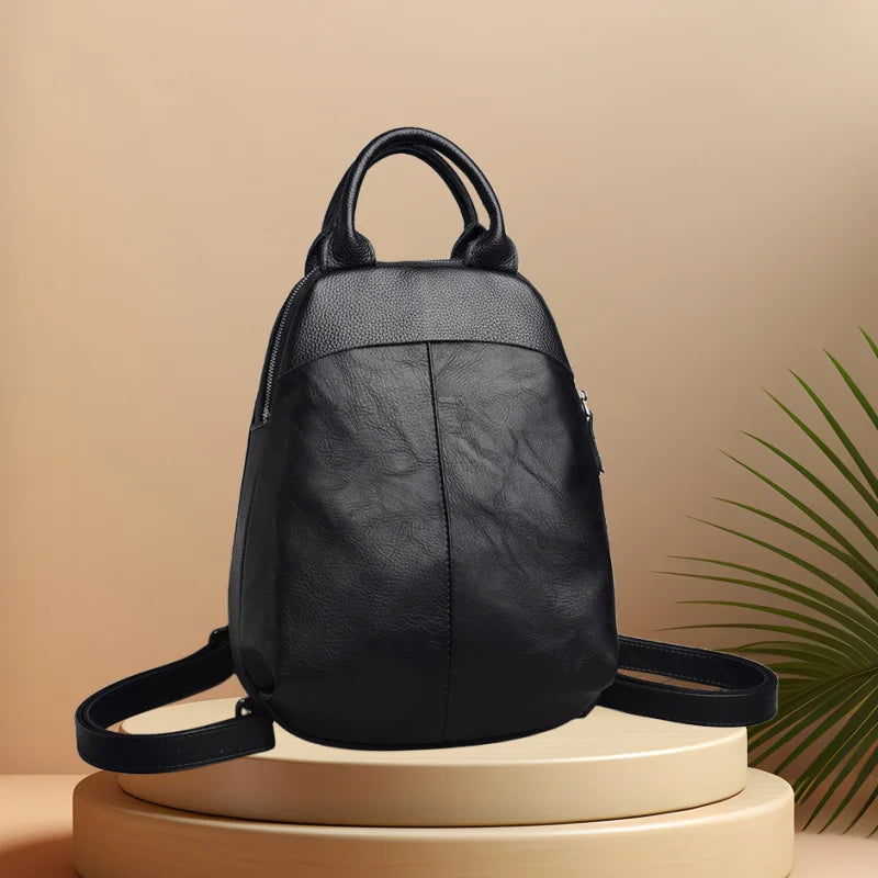 New Luxury Fashion Women's Backpack - Real Leather Small Anti-Theft Handbag | Casual Mummy Mochilas