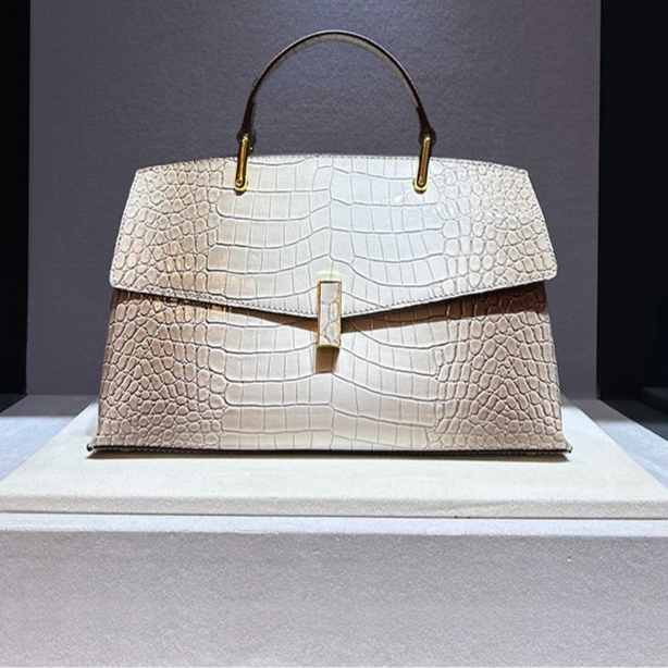 Crocodile Pattern Leather Women's Handbag: Luxury Fashion Shell Shoulder & Crossbody Bag