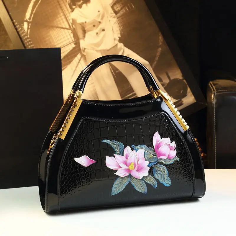 New Fashion Women's Leather Handbag: Crossbody & Shoulder Bag with Hand Embroidery