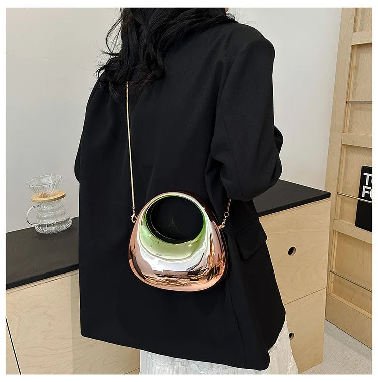 2025 Luxury Designer Evening Clutch Clear Acrylic Women Handbags Fashion Shoulder Bag Half Moon Wedding Purses Party Tote Ladies