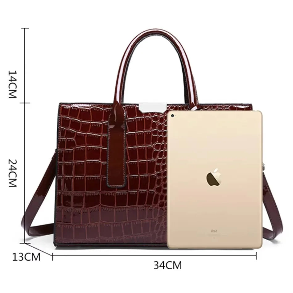 3-Layer Alligator Leather Crossbody Bag: Luxury Designer Handbag for Women