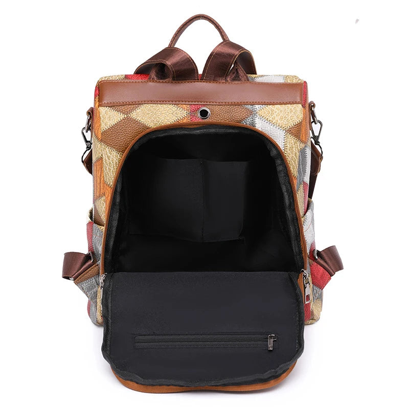 Anti-Theft Waterproof PU Leather Backpack: Stylish Travel & School Bag for Girls