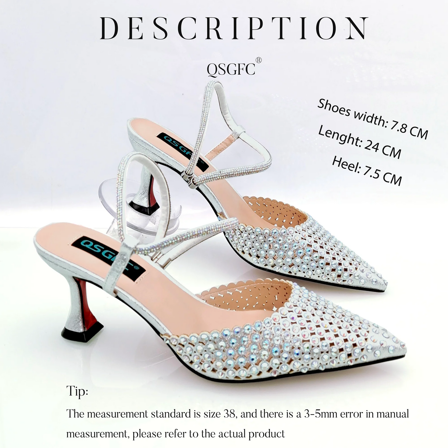 Hot Selling Italian Design Women's Crystal High Heel Sandals & Matching Bag Set - Perfect for Party and Wedding