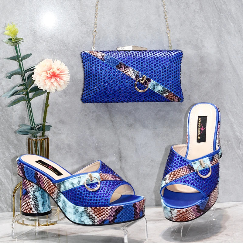 Fashionable Top Italian Designers 2025: Luxury Elegant Clutch Bag & Bright Diamond Snake Print Summer Women’s High Heels