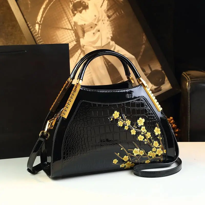 New Fashion Women's Leather Handbag: Crossbody & Shoulder Bag with Hand Embroidery