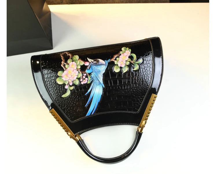 New Fashion Women's Leather Handbag: Crossbody & Shoulder Bag with Hand Embroidery